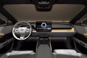 toyota bz7 electric sedan unveiled with flagship size and styling packs avalon ev vibes 12 32