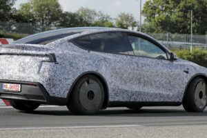 Tesla Model Y Performance rear angled cornering fw8pek 4