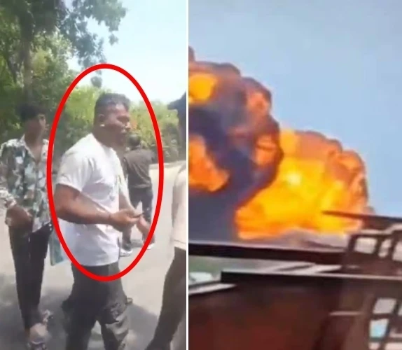 242명을 태운 에어인디아 여객기가 12일(현지시간) 인도 서부 구자라트주 아메다바드 공항에서 이륙한 직후 추락했다(오른쪽). 사진 왼쪽은 승객 242명 중 유일한 생존자가 스스로 사고 현장에서 걸어 나오는 모습.