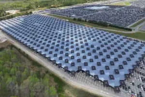 hail protection system with integrated solar panels at kia s georgia factory 9